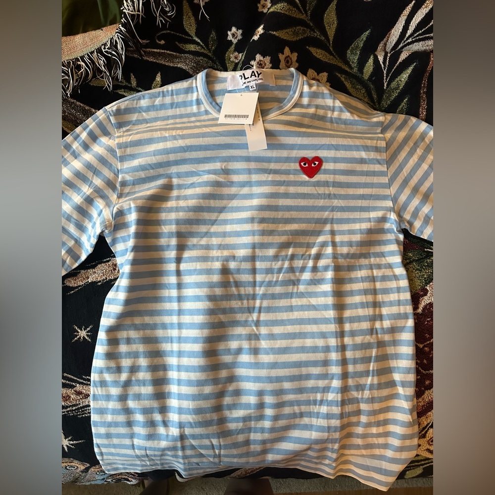 Commes Des Garcon Striped Long Sleeve Shirt